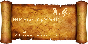 Máczai Győző névjegykártya