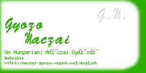 gyozo maczai business card